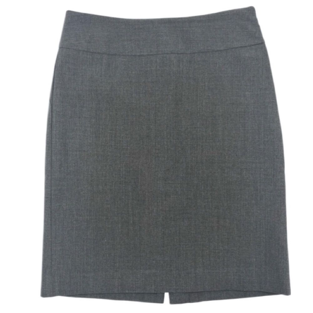 BANANA REPUBLIC GRAY 21.5” PENCIL SKIRT | 7” SIDE ZIP | 7.5” BACK SLIT | SIZE 2P